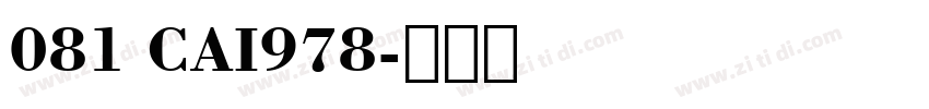 081 CAI978字体转换